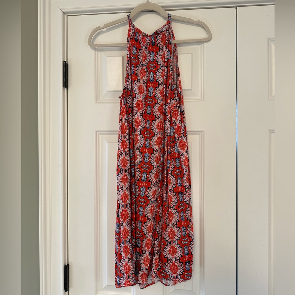 Nanette Lepore Coral and Navy Floral Dress